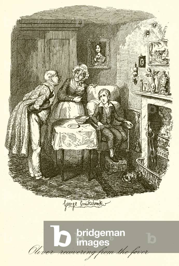 Oliver recovering from the Fever (engraving)