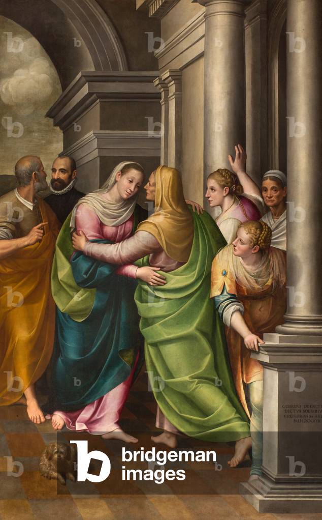 Transetto sud, Altare della Visitazione, Pala d'altare di Gervaso Gatti,  La visitazione di Maria alla cugina 