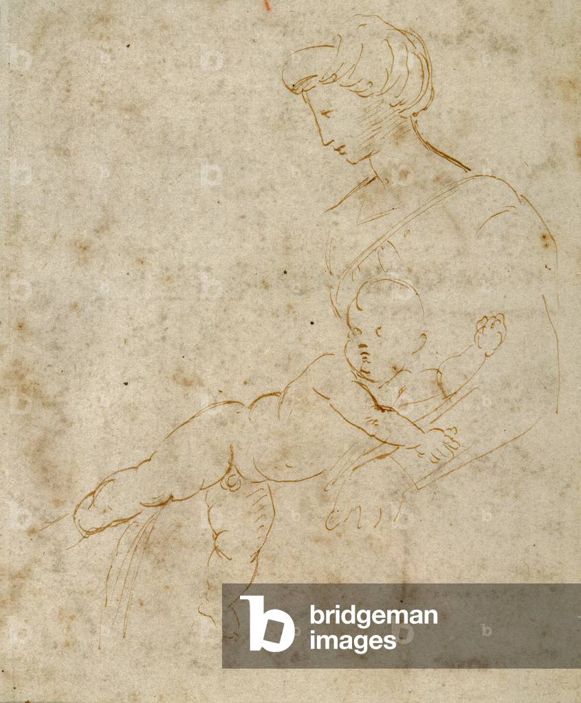 Bild von Zeichnung "Madonna und Kind", c.1505 von Raphael