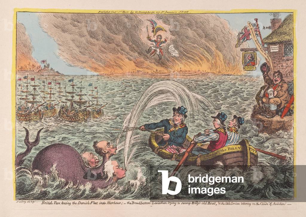 Britische Tars schleppen die dänische Flotte in den Hafen: der Boradenboden Leviathan versucht Billys altes Bo