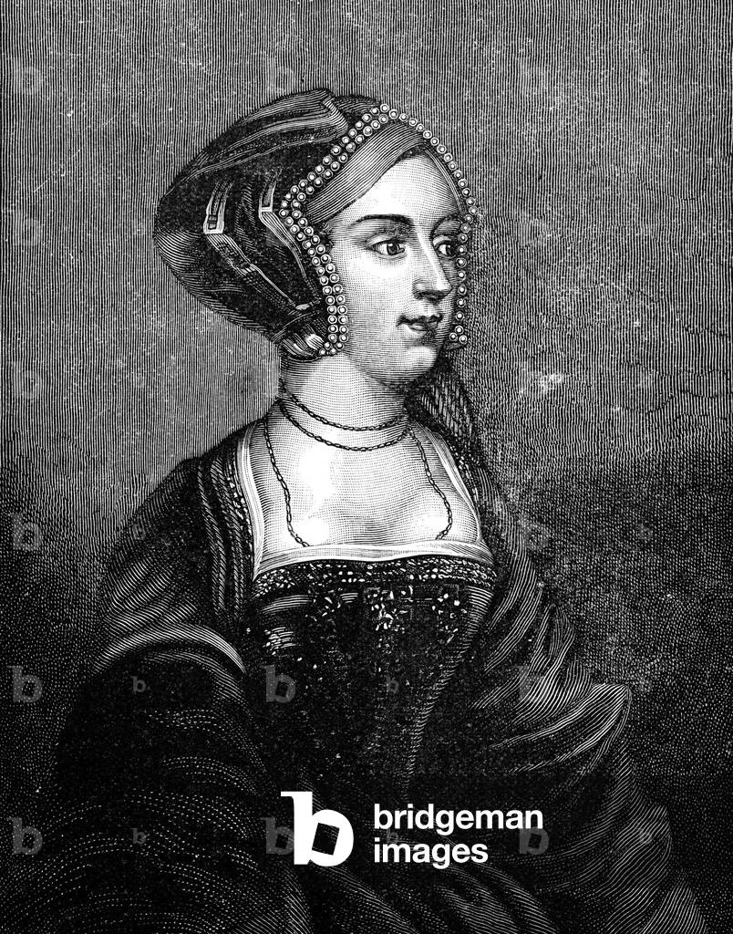"Anne Boleyn (Kupferstich)" 1801 von French School, b/w