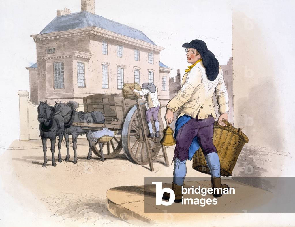 Rubbish Collectors, da The Costumes of Great Britain, pub. Di Henry Miller, 1805 (stampa colorata a mano)