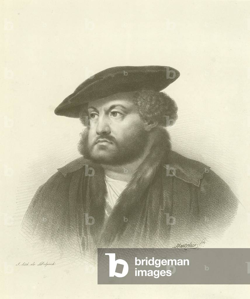 "Hans Holbein der Jüngere" von Hans Holbein the Younger, b/w