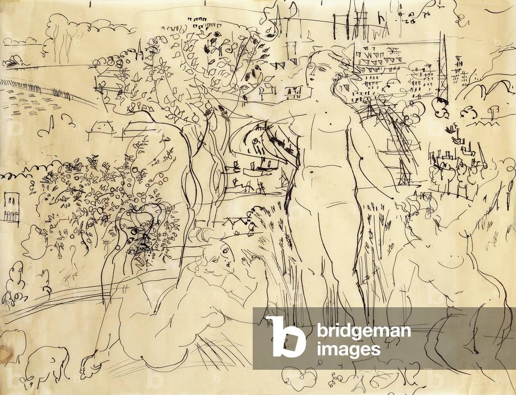 Study for the Palais de Chaillot Bar; Etude pour le Bar du Palais de Chaillot 1938 by Raoul Dufy, b/w
