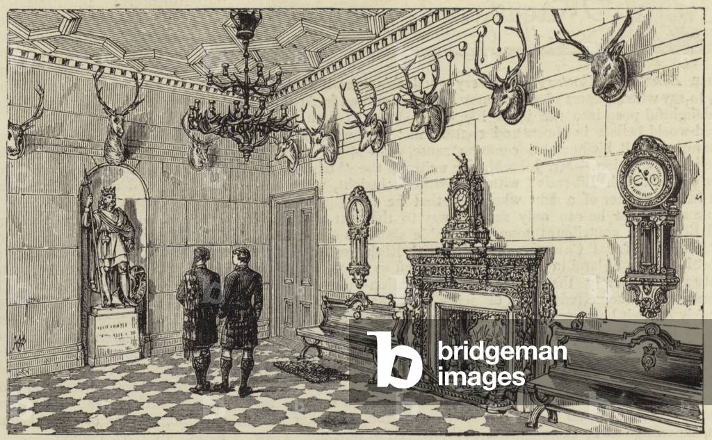 "la regina a balmoral (incisione)" di English School, b/w