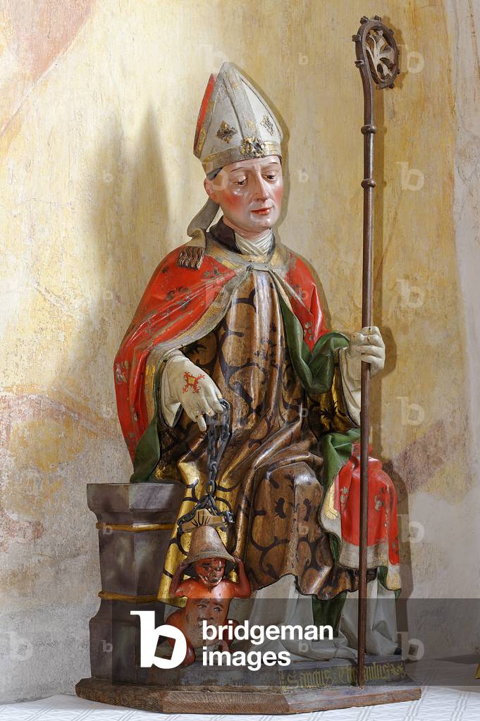 Statue von St. Theodor, ca. 1400 (lackiertes Holz)