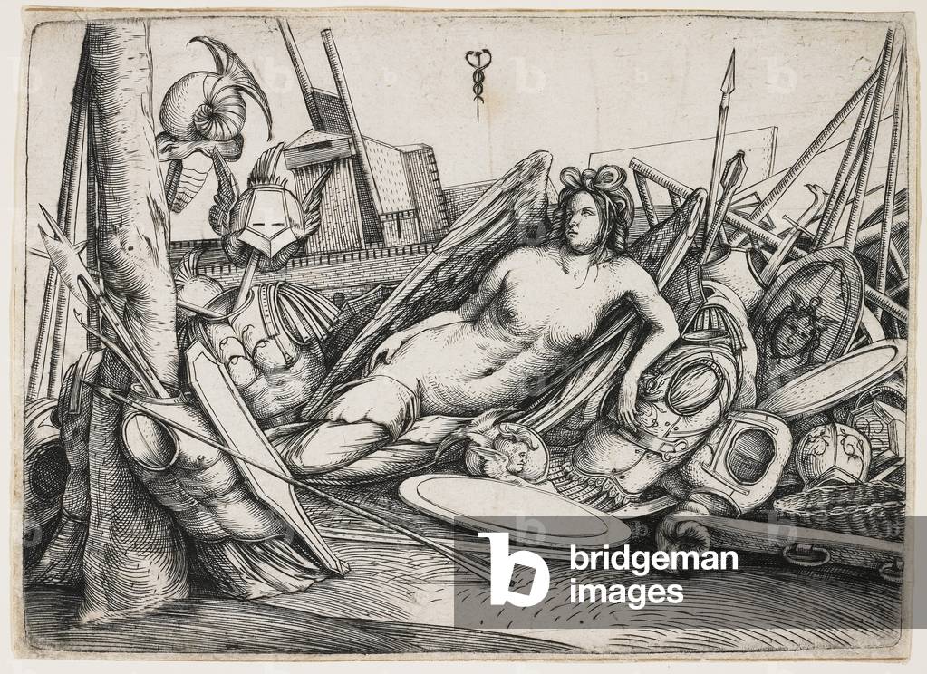 Sieg Liegend inmitten Trophäen, um 1510