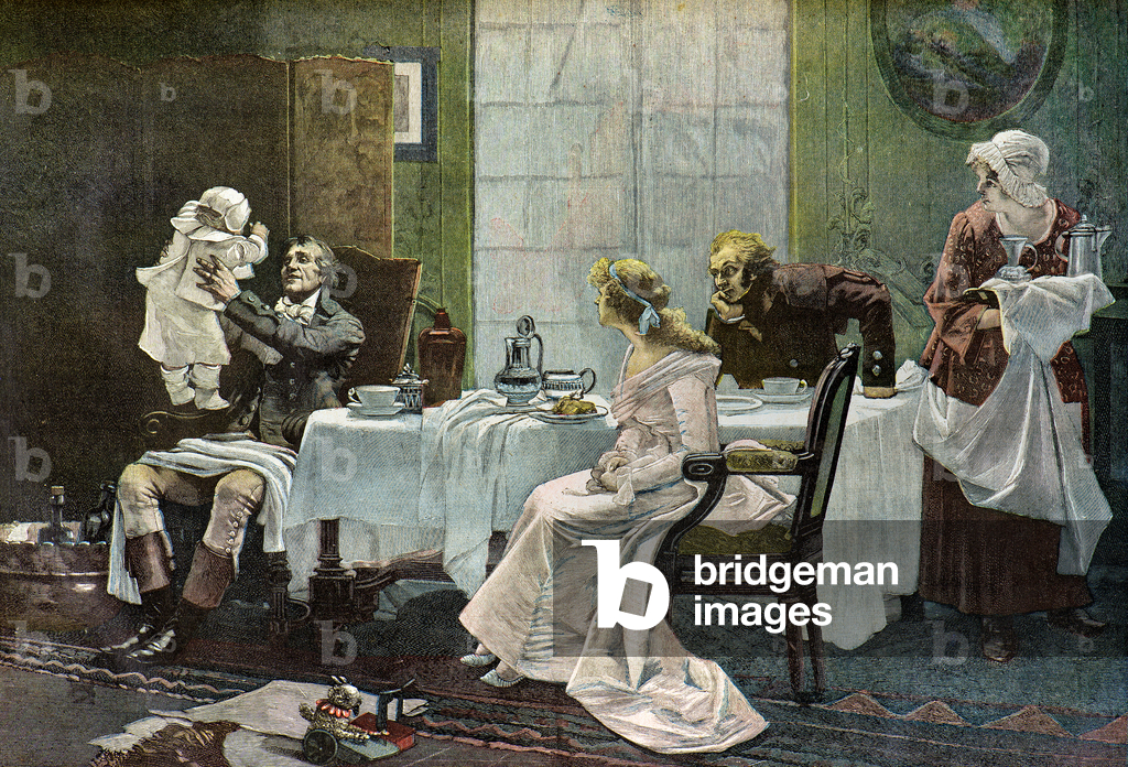 Dejeuner de Camille Desmoulins en famille, 1892 (Illustration)