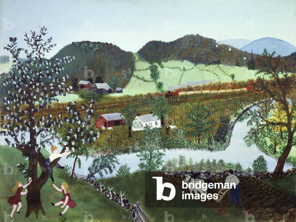 Image de Peinture représentant Hoosick River 1952 par Anna Mary Robertson Moses