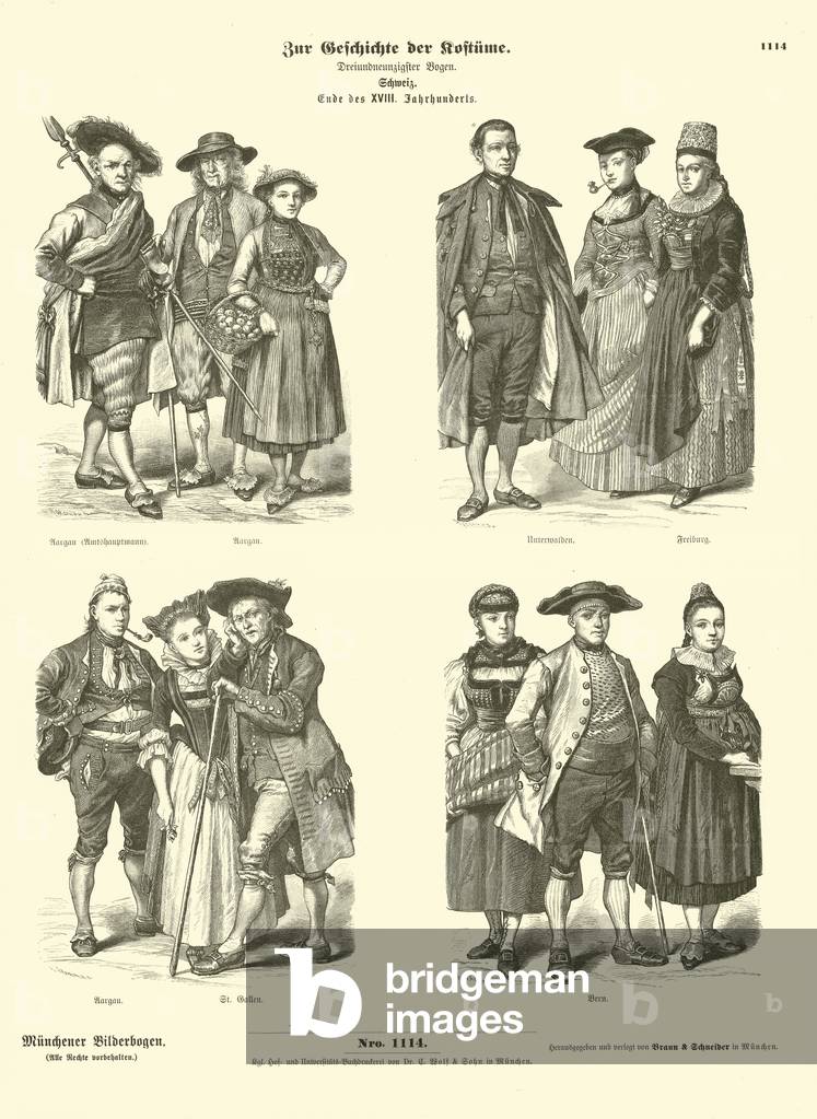 Costumi svizzeri, fine sec. XVIII (incisione)
