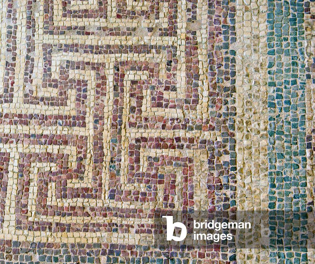Immagine di Mosaico "Particolare di piastrelle geometriche", 3rd Secolo di Roman