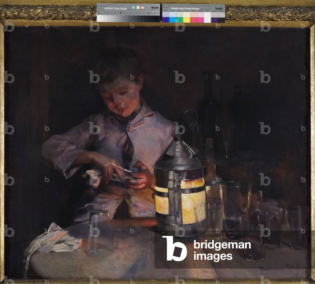 Image of Painting depicting Lantern Light 1888 by Marianne Stokes