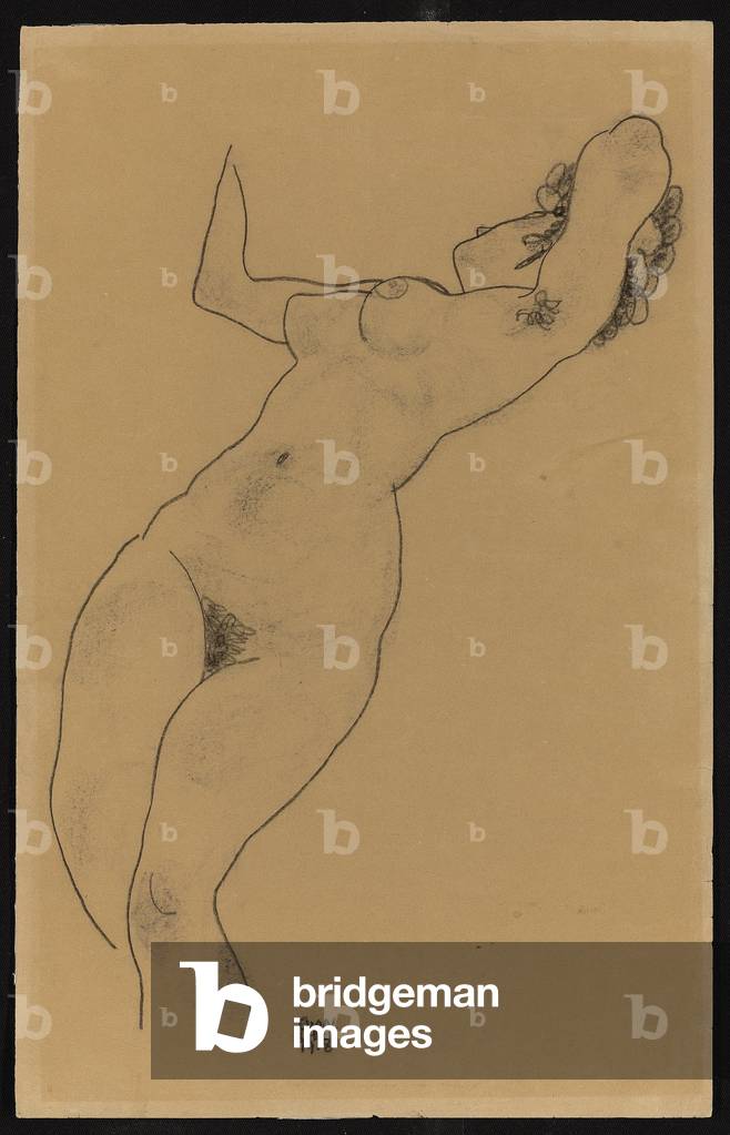 reclinabili nudo, 1918 (matita & carboncino su carta)