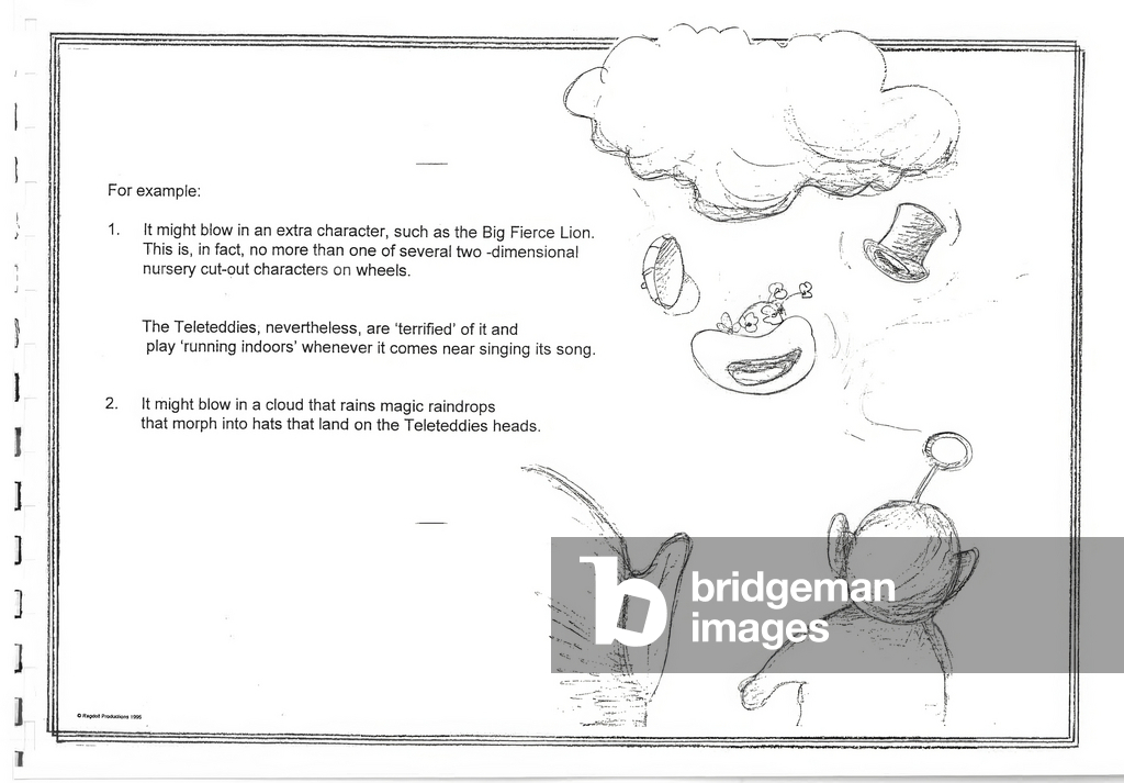 Image of Print depicting Teletubbies (print) by Jonathan Hills, b/w