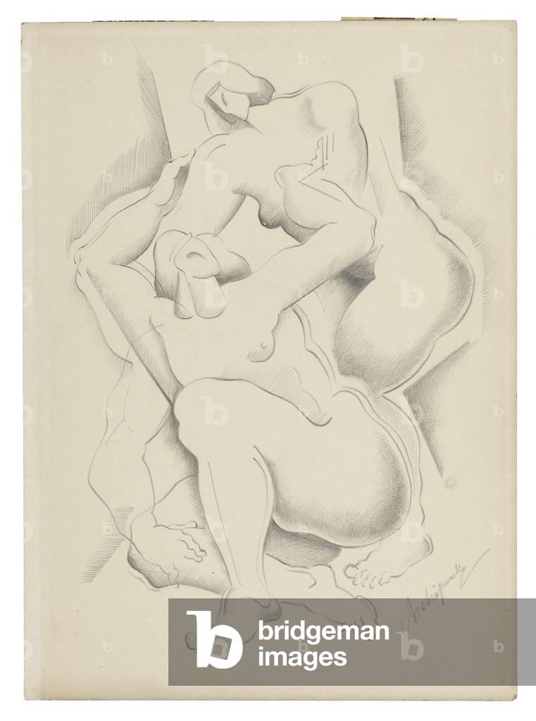 Bild von Zeichnung "Ohne titel II" 1921 von Alexander Archipenko, b/w