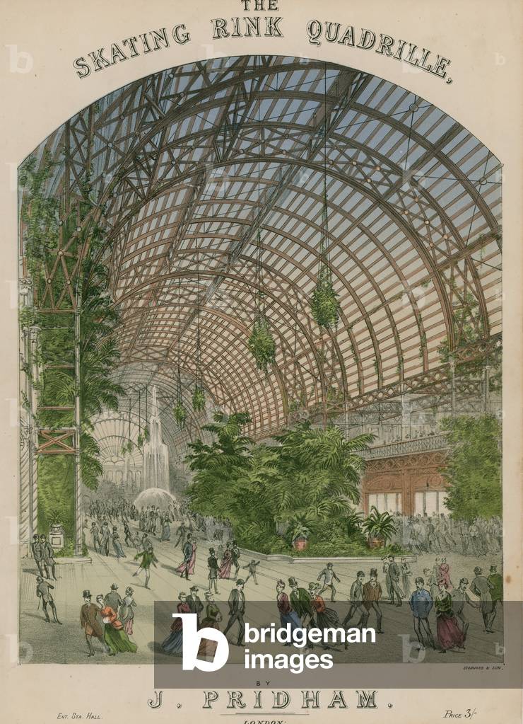"Musikalische Partitur für The Skating Rink Quadrille von J Pridham (Farbe litho)" von English School