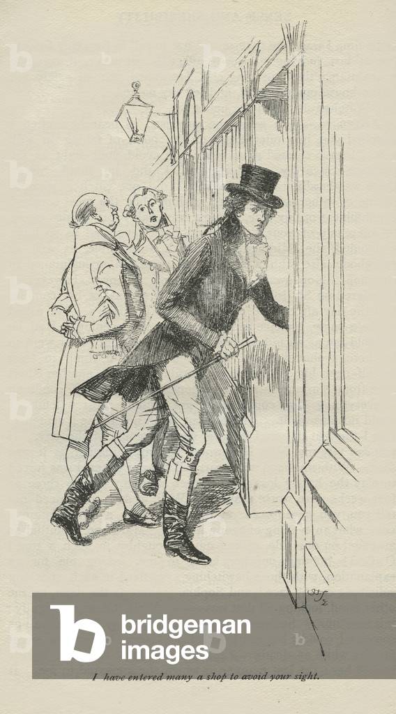 "Sono entrato in molti negozi per evitare la vostra vista" 1896 di Hugh Thomson, b/w