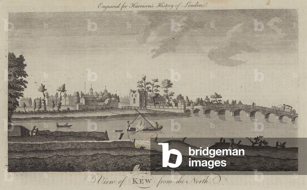 una vista di kew dal nord (incisione)