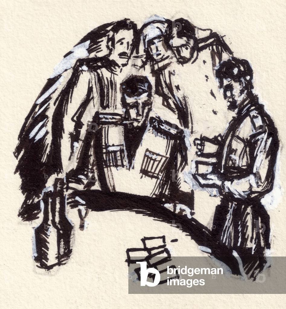 Illustration aus „Revolt“ von Oleksa Slsarenko, 1974 (Gouache auf Papier)