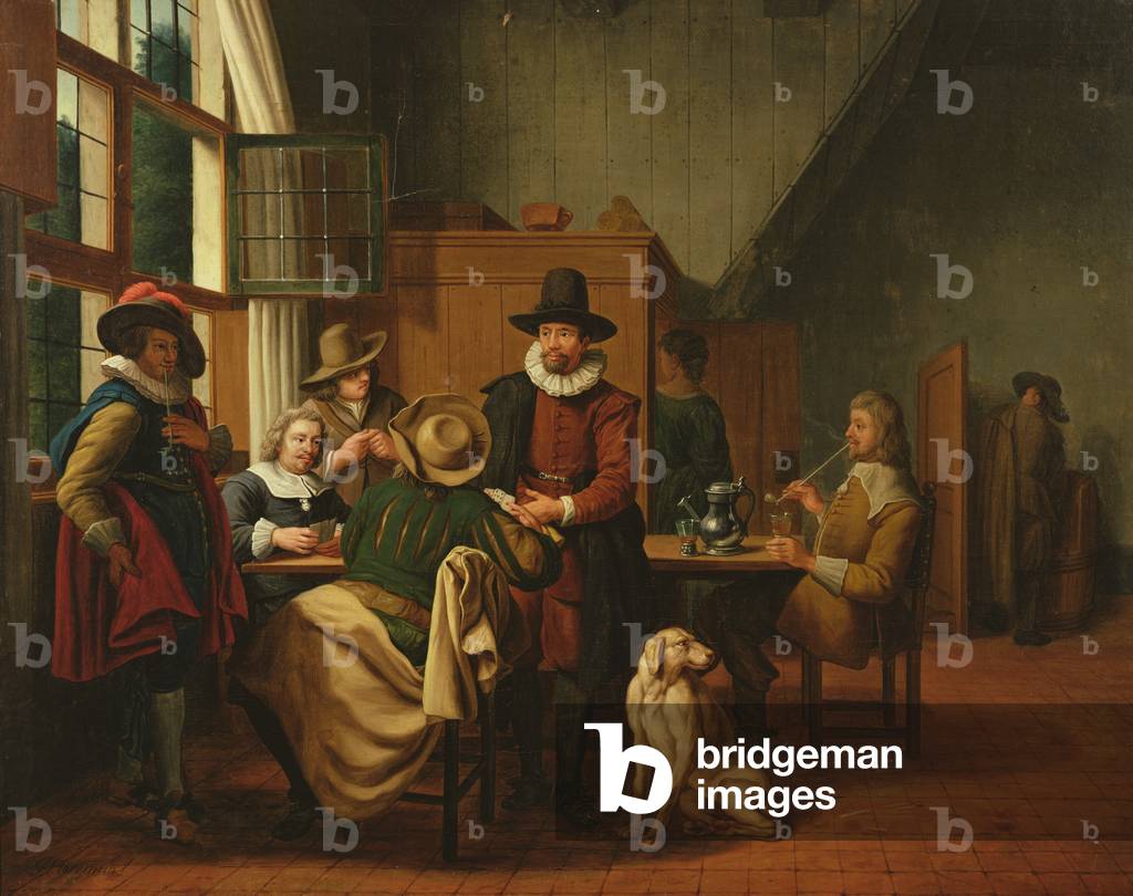 Interno di una taverna (olio su tela)