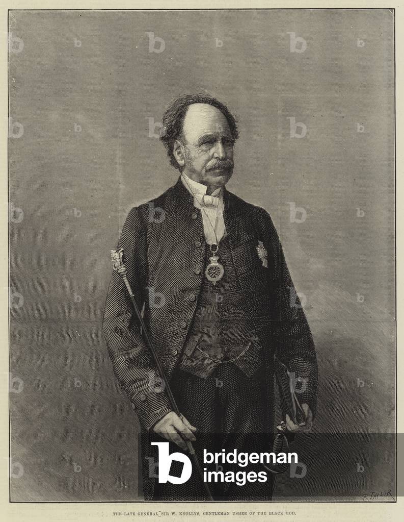 The Late General Sir W Knollys par English School, b/w