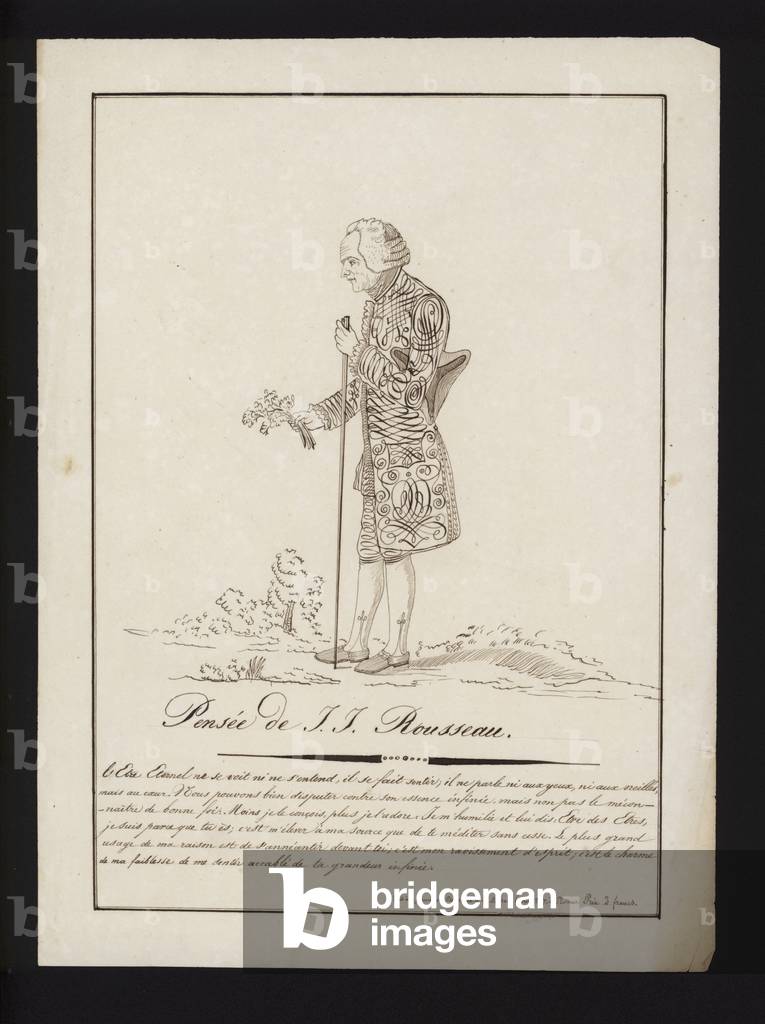 Immagine di Incisione "Jean-Jacques Rousseau" 1701 di French School