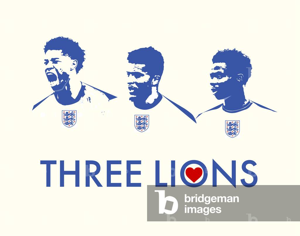 Image of Digital Art depicting Three Lions 2021 by Nancy Moniz Charalambous