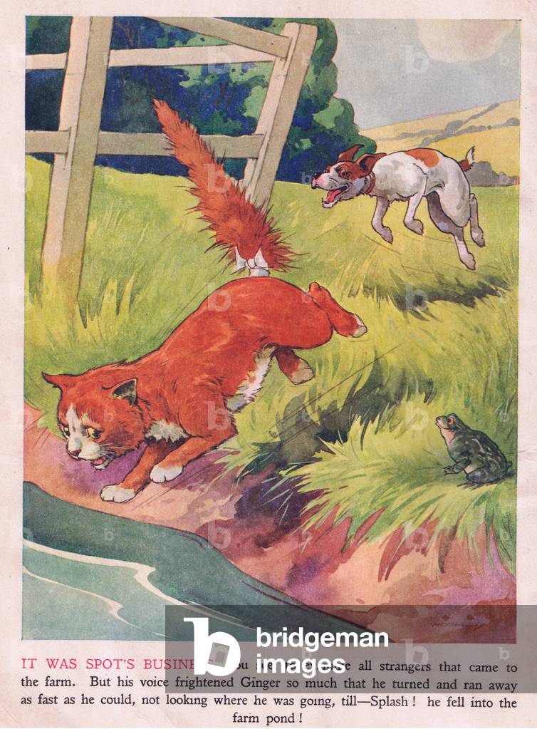 Splash il est tombé dans l'étang de la ferme, 1940's par Harry Woolley