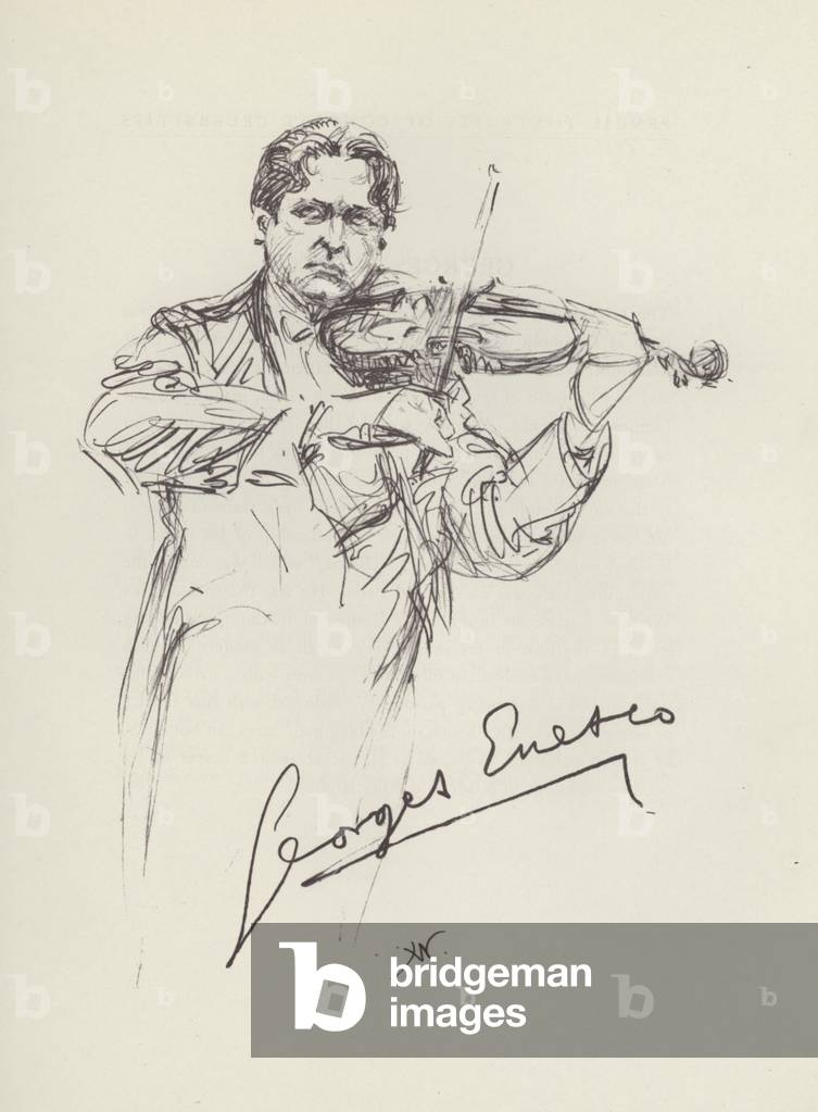 Bild von Druck "George Enesco (Litho)" 1901 von Hilda Beatrice Wiener