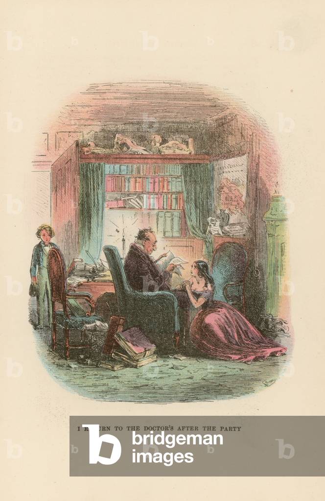 Bild von Druck "Illustration für David Copperfield (Farblitho)" von Hablot Knight Browne
