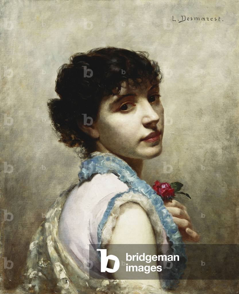 Image de Peinture représentant La Rose (huile sur toile) par Louis Desmarest