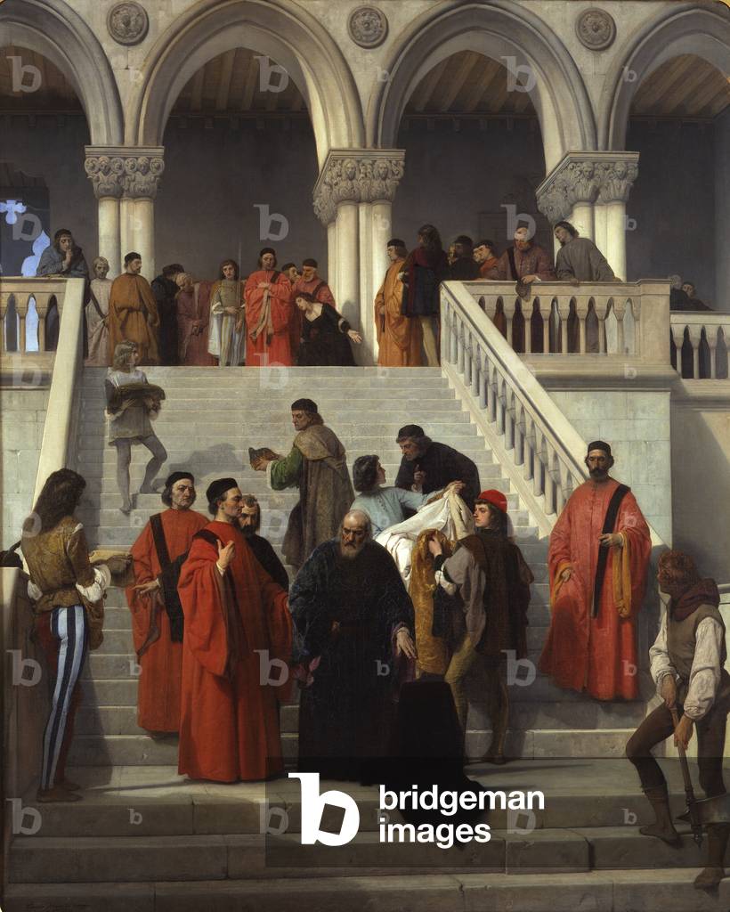 The final moments of Doge Marin Faliero on the "del Piombo" staircase, 1867 (oil on canvas)