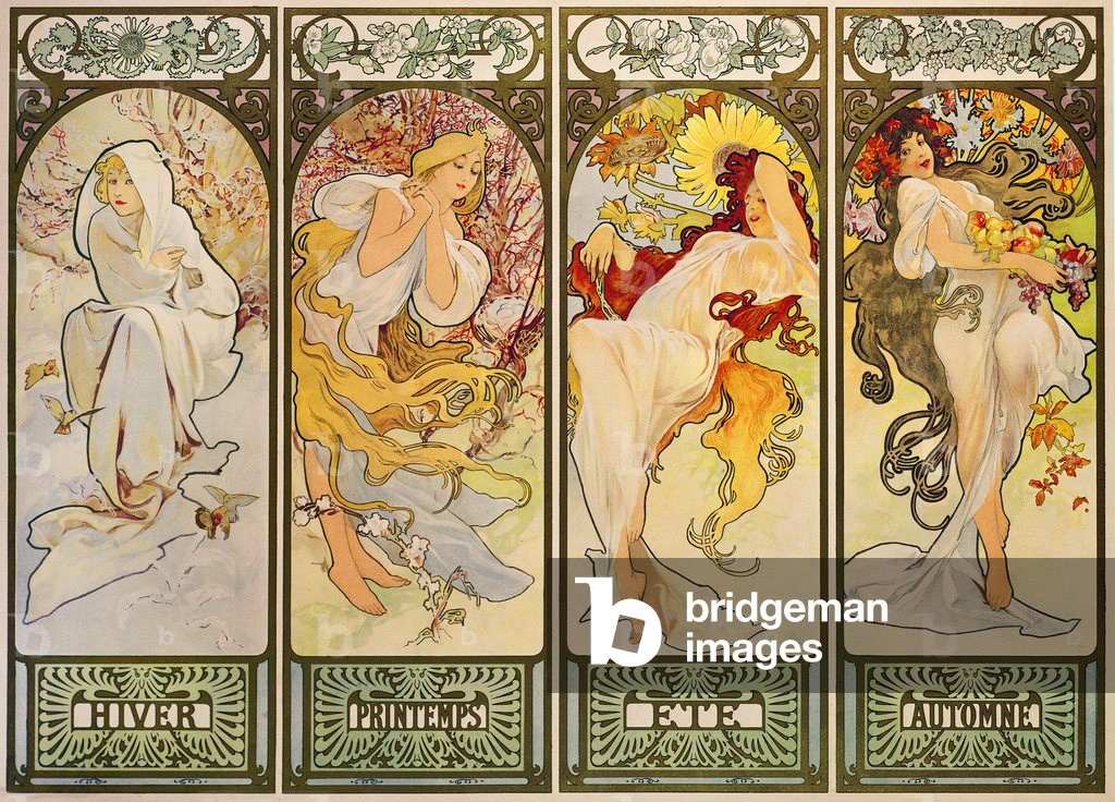 Image of Painting depicting Les Saisons by Alphonse Marie Mucha