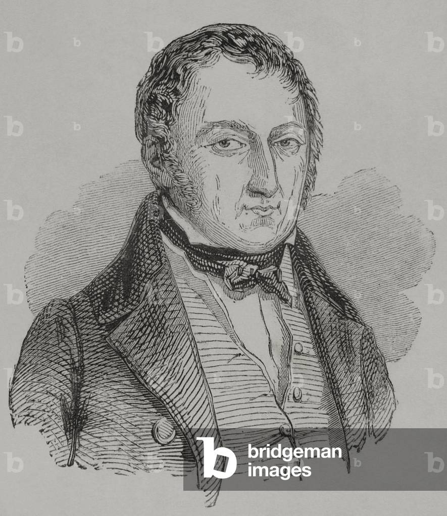 Jacques-Charles Dupont de l'Eure, statista francese, ritratto, XIX secolo (incisione)