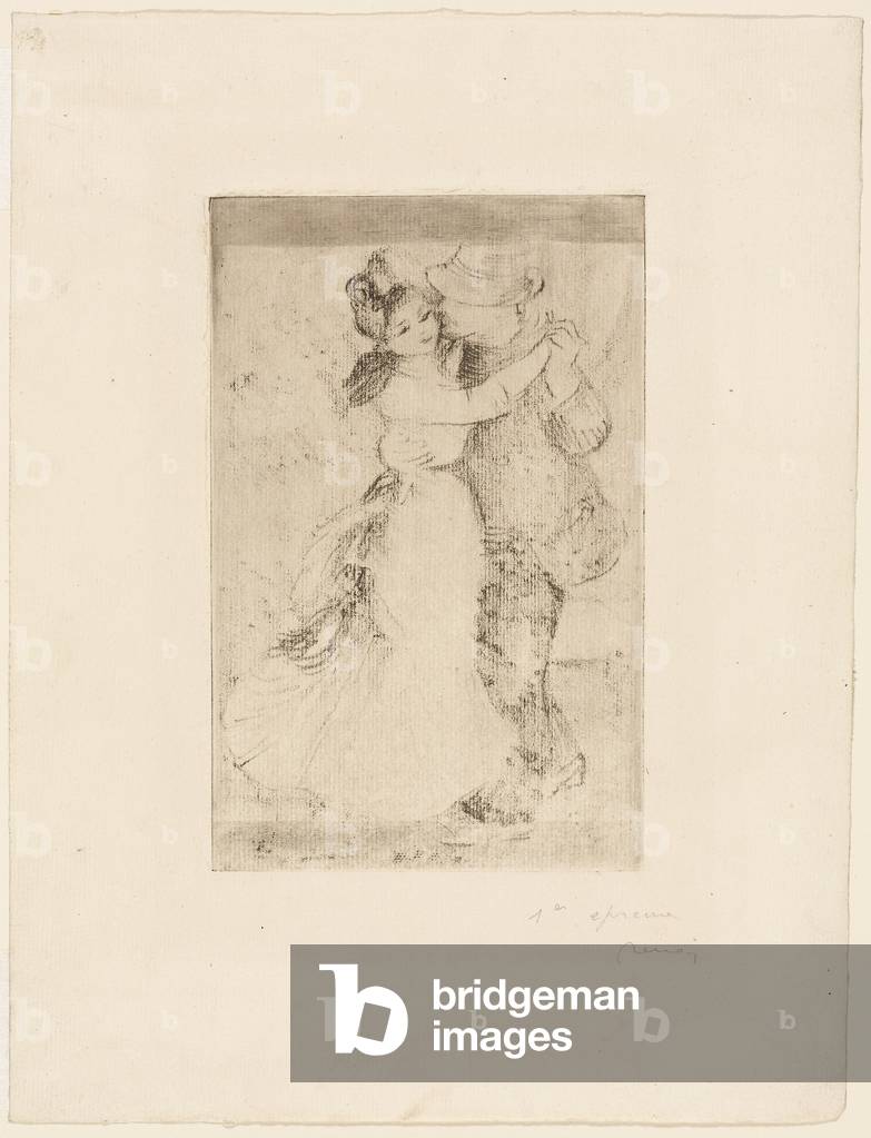 Dance in the Country, um 1890 (Radierung in Braungrau auf elfenbeinfarbenem Büttenpapier)
