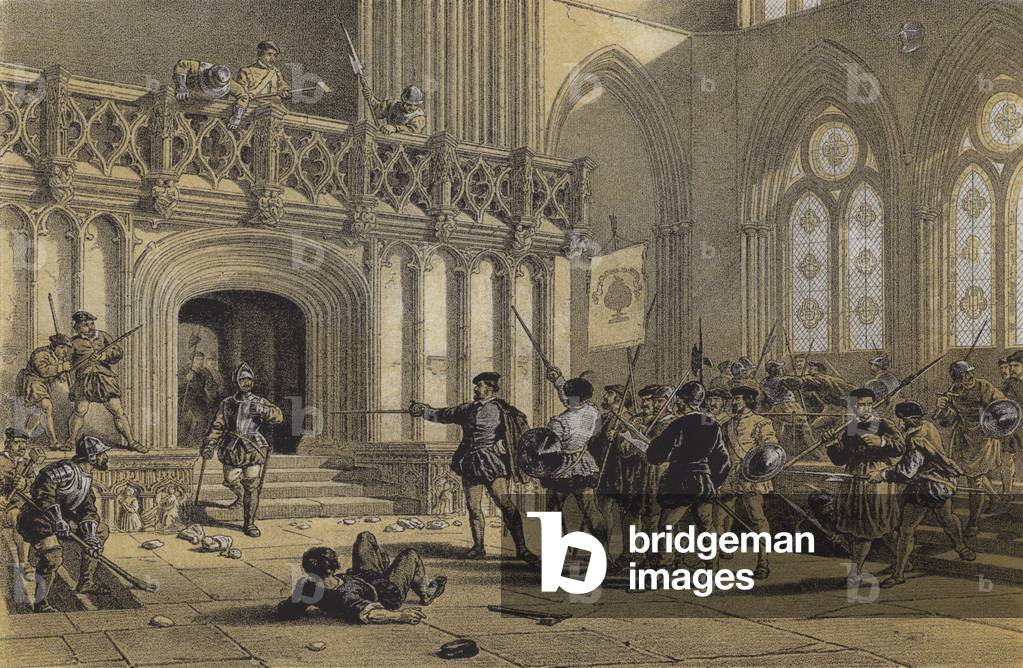 Glasgow (St Mungo) Kathedrale, Innenraum (chromolitho)