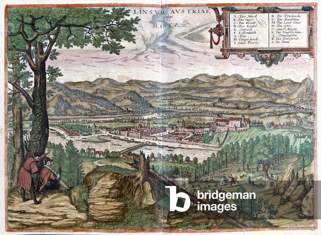 Lintz, Austria - in Civitates Orbis Terrarum di Georg Braun, Cologne 1617