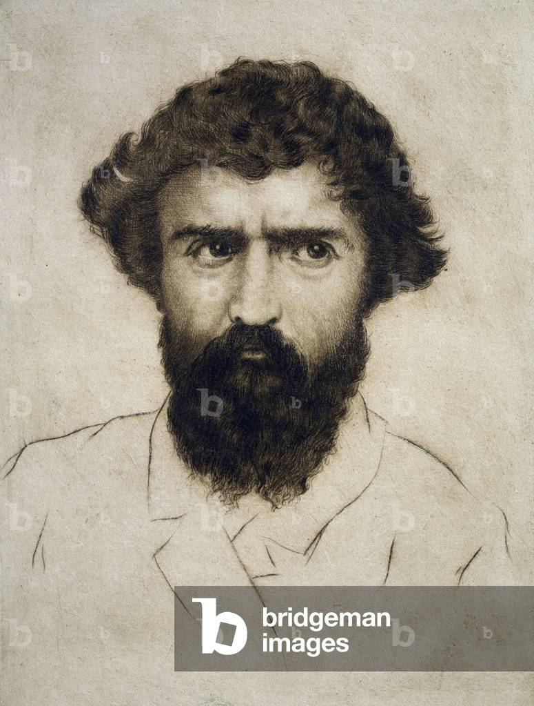 Ritratto di Giovanni Segantini (acquaforte)