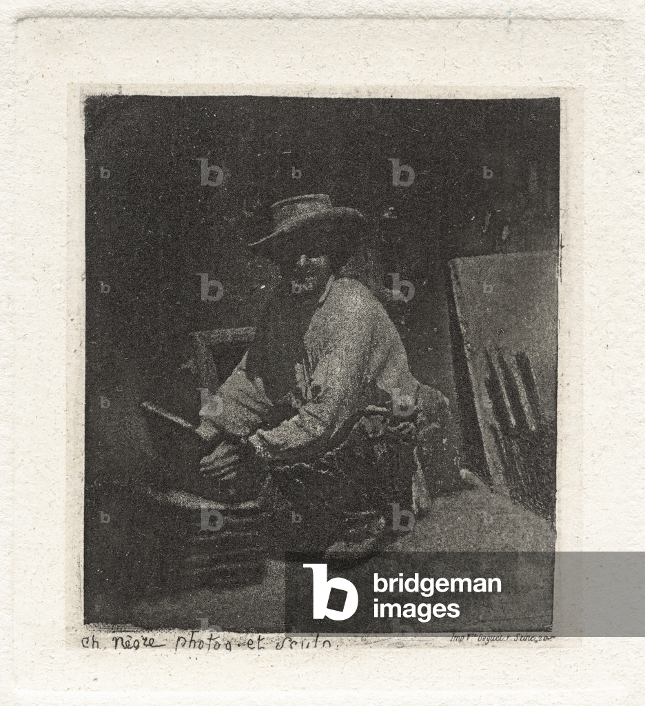 Planche I - Le Maçon Accroupi (Piastra I - Il massone accovacciato),1853, stampa 1982 (foto)