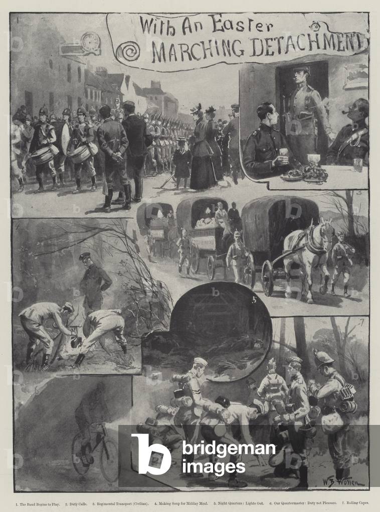 Mit einem Ostermarsch-Detachment (Gravur)