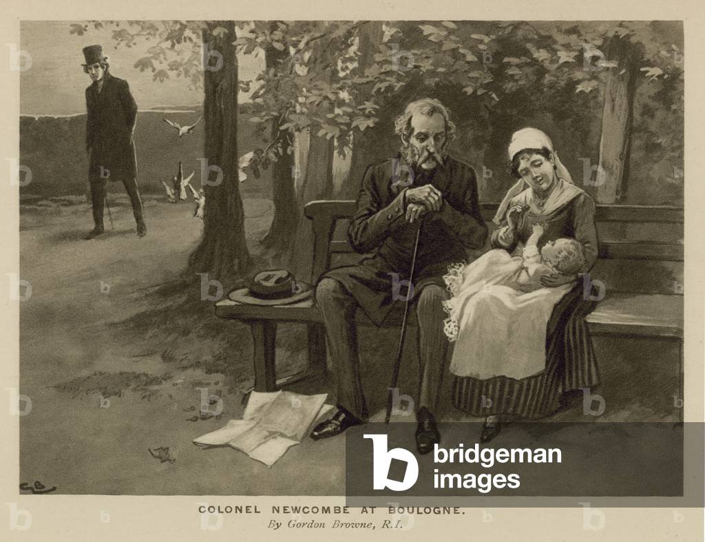 Immagine di Stampa "Illustrazione per The Newcomes di Thackeray (lito)" di Gordon Frederick Browne, b/w