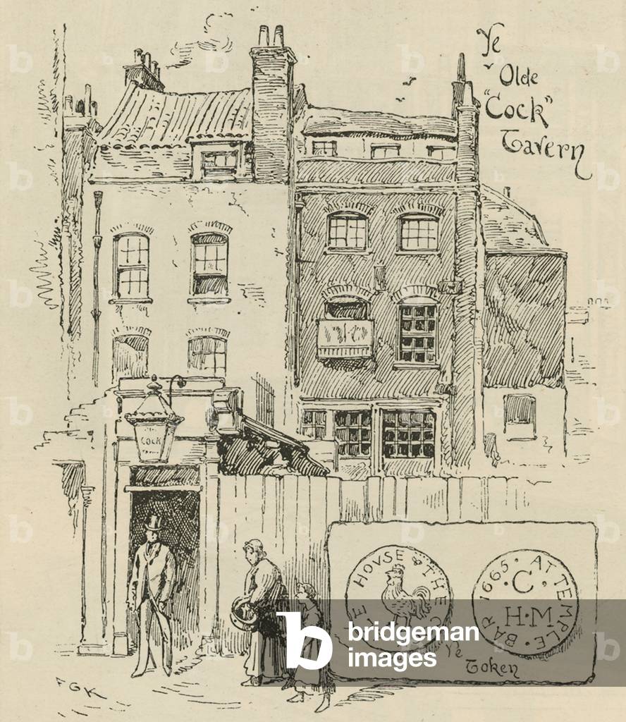 il vecchio gallo taverna Londra incisione