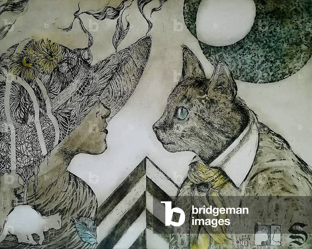 Les planètes ronronnent, 2019 (gravure)