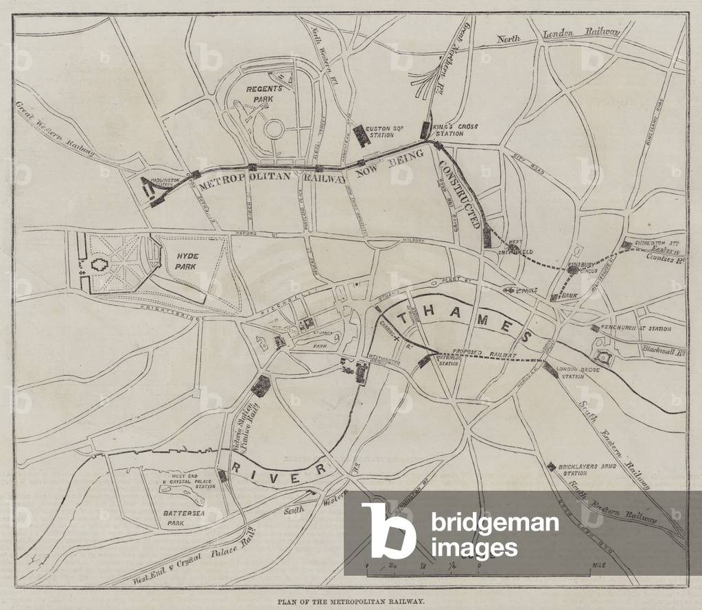 Piano della Ferrovia Metropolitana (incisione)