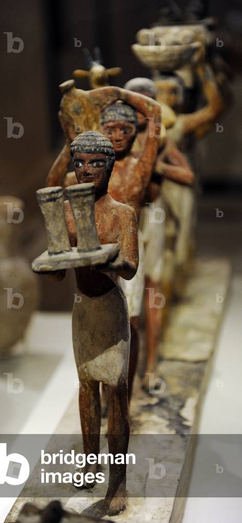 Modello di un gruppo di portatori di offerte. Egitto.