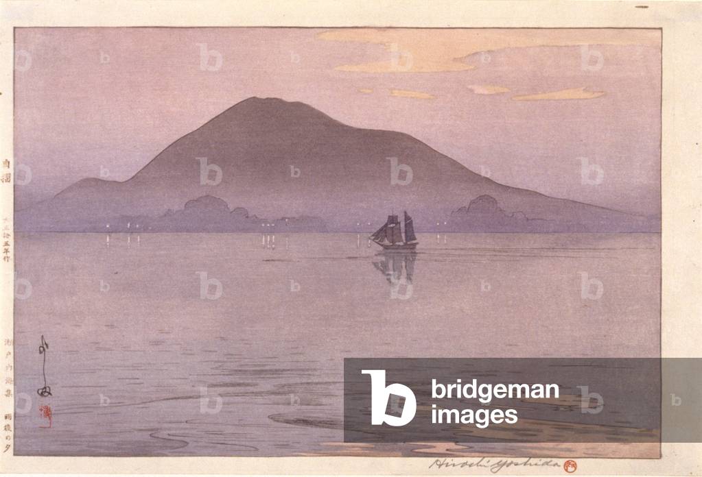 Evening After Rain (colour woodblock print) by Japanese Artist