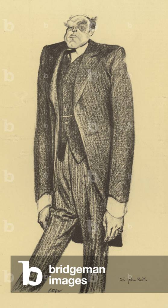 Bild von Druck "Sir John Reith (Litho)" von David Low, b/w