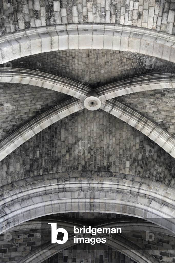Arches in Notre Dame collegiate church, Poissy, France