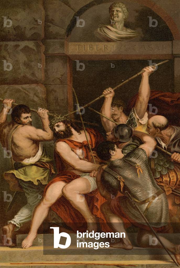 "Die Krönung mit Dornen (Farbe litho)" von Titian