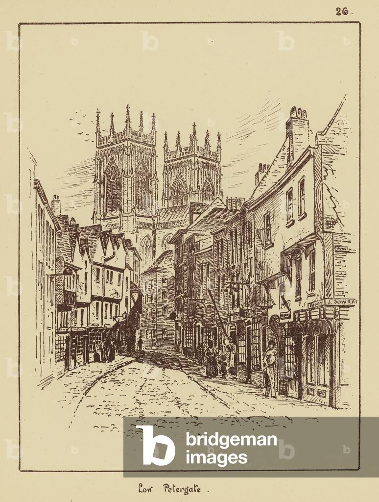 Image de Estampe représentant Low Petergate (lithographie) 1801 par English School